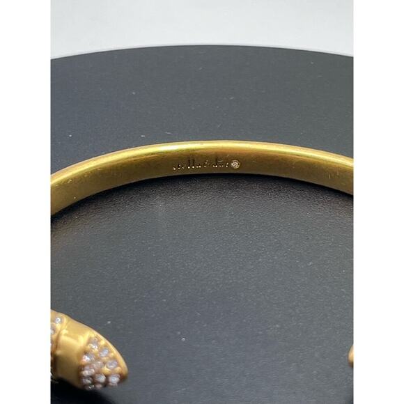 Stella & Dot Ansley Crystal Pave Semi-Shiny‎ Gold Tone Cuff Bracelet B384G - Picture 9 of 13